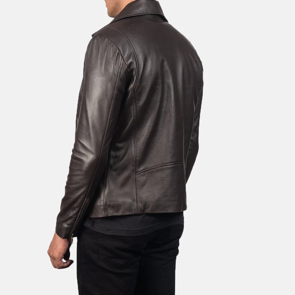 Noah Brown Leather Biker Jacket - Image 6